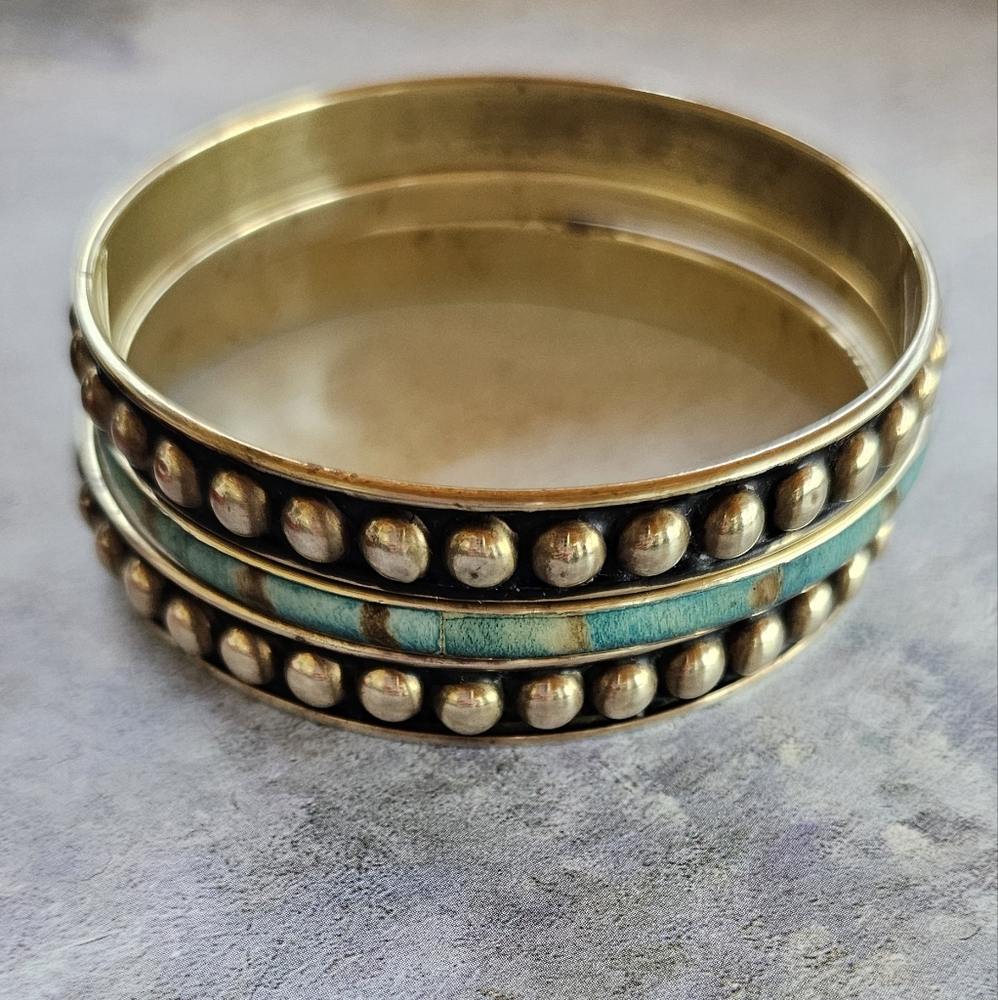 VTG 3 Brass Bangle Bracelets